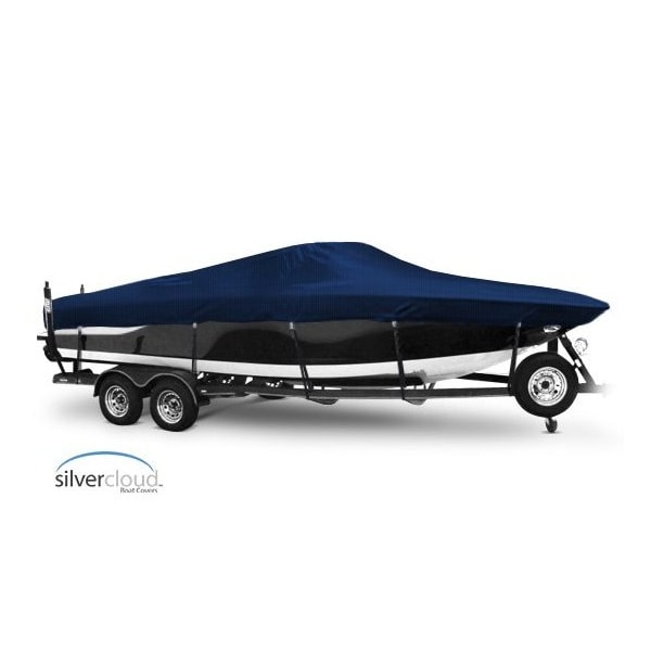 Eevelle Boat Cover FISH & SKI Walk Thru Windshield, Outboard Fits 20ft 6in L up to 96in W Navy SCVNWT2096B-NVY - main